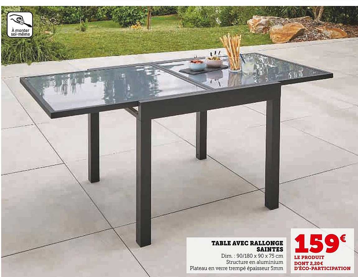 table avec rallonge saintes