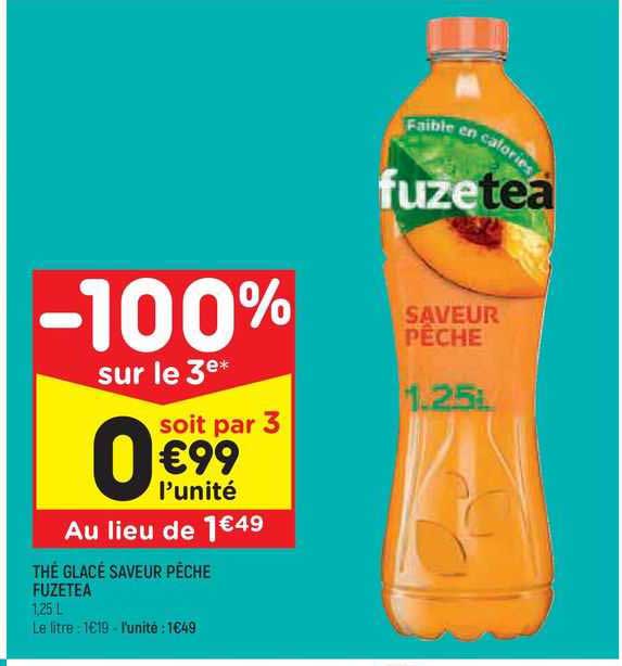 Thé Glacé Saveur Pêche Fuzetea