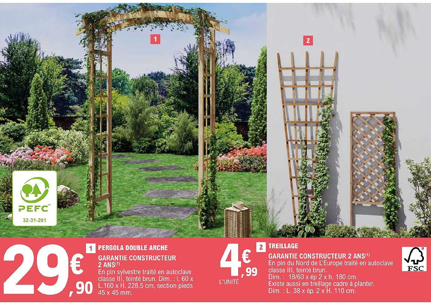 1- Pegola Double Arche 2- Treillage