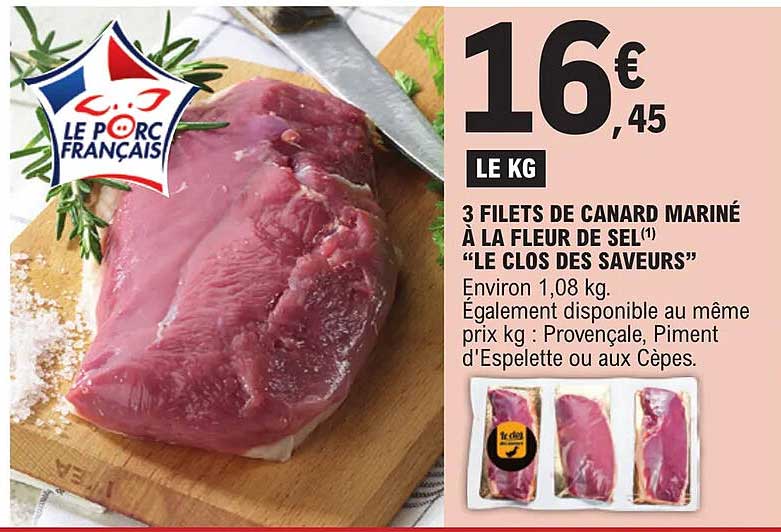 3 filets de canard mariné à la fleur de sel "le clos des saveurs"