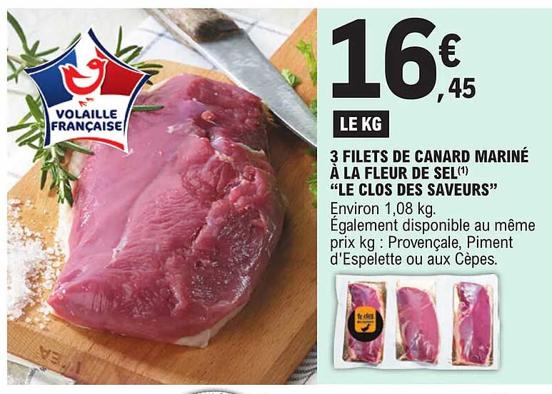 3 filets de canard mariné à la fleur de sel "le clos des saveurs"