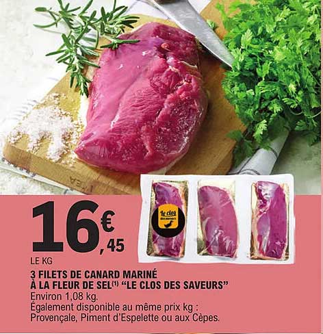 3 filets de canard mariné à la fleur de sel "le clos des saveurs"