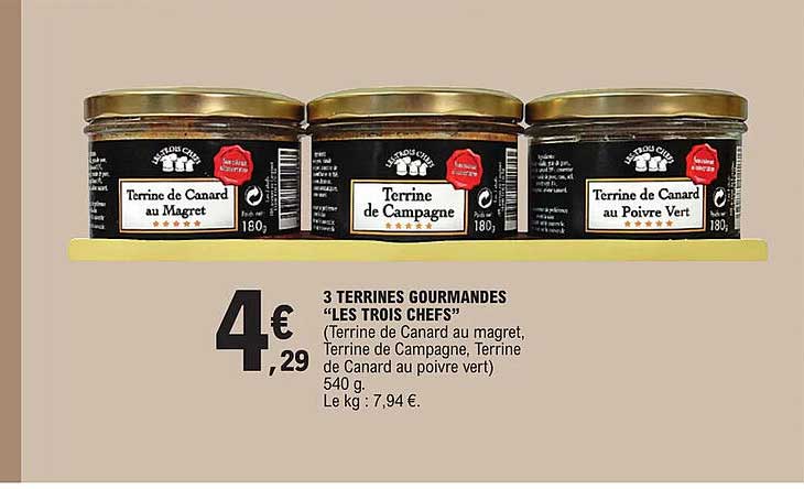 3 terrines gourmandes "les trois chefs"