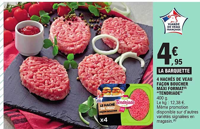 4 Hachés De Veau Façon Boucher Maxi Format Tendriade