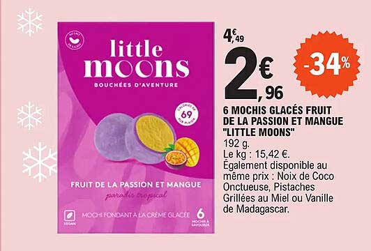 6 Mochis Glacés Fruit De La Passion Et Mangue Little Moons