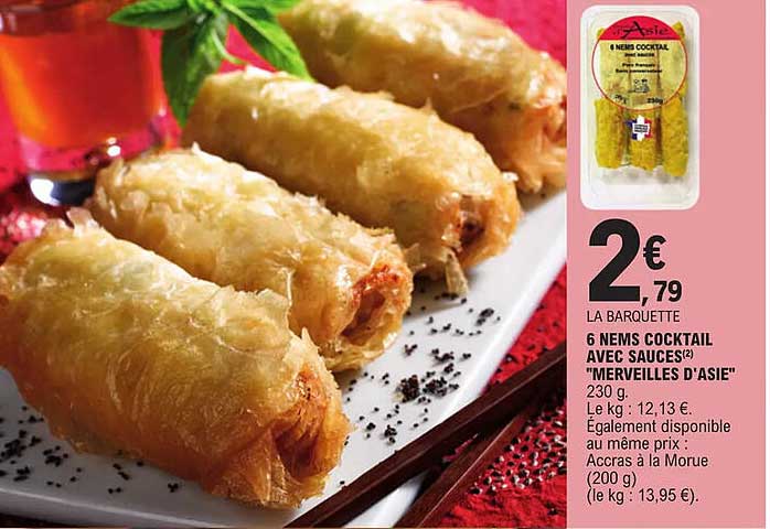 6 nems cocktail avec sauces "merveilles d'asie"