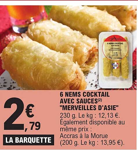 6 nems cocktail avec sauces "merveilles d'asie"