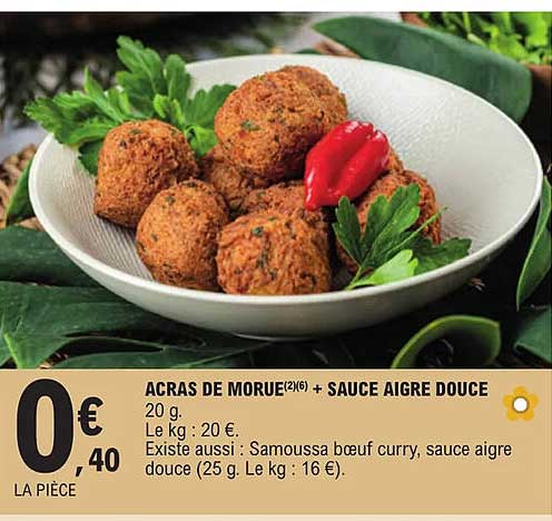 acras de morue + sauce aigre douce
