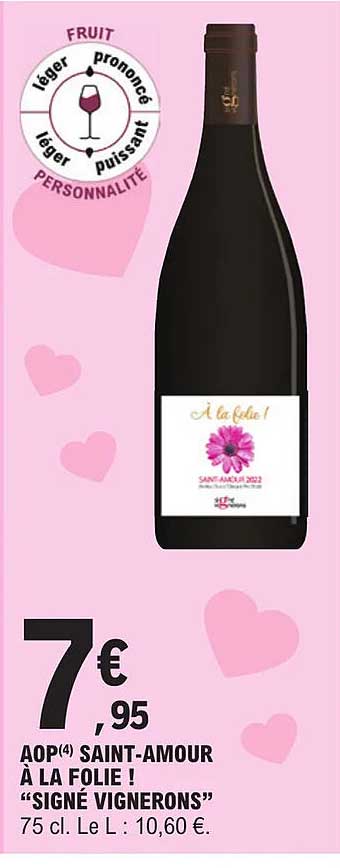 aop saint-amour à la folie ! "signé vignerons"