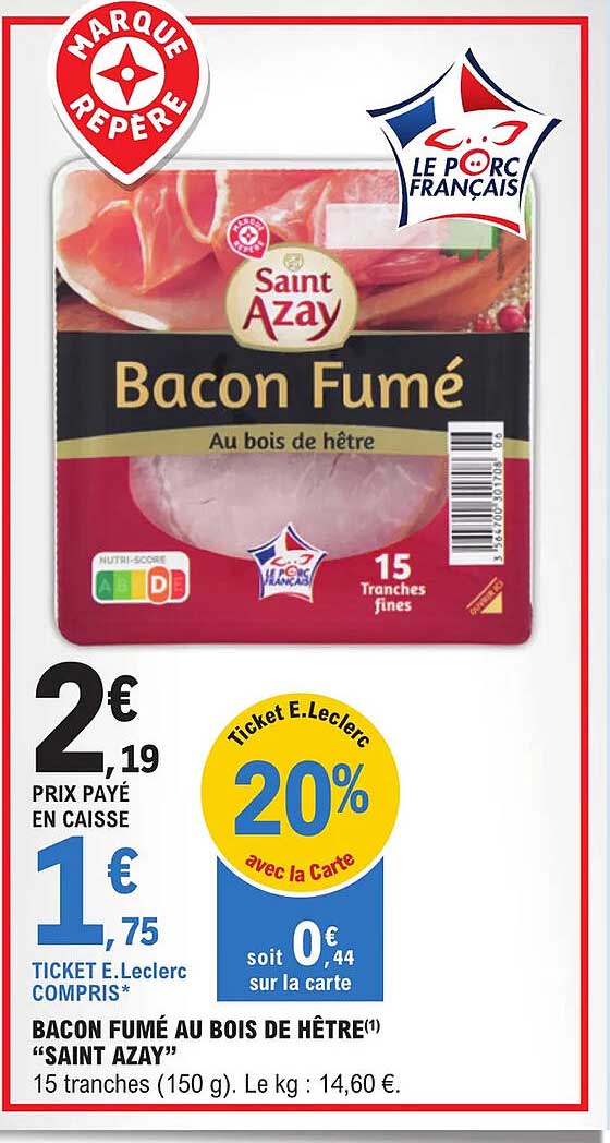 bacon fumé au bois de hêtre "saint azay"