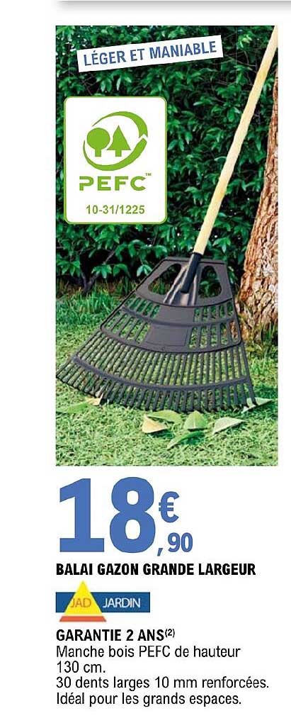 balai gazon grande largeur jardin