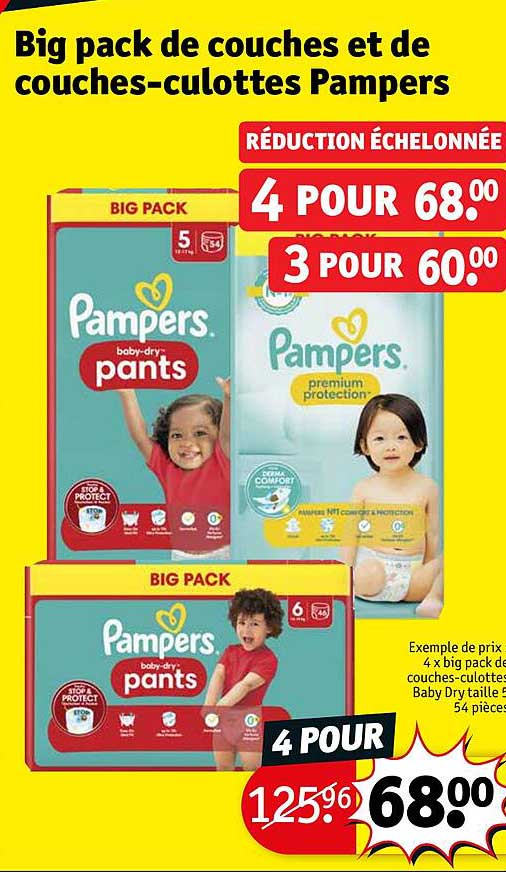 big pack de couches et de couches-culottes pampers