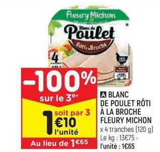 blanc de poulet rôti à la broche fleury michon