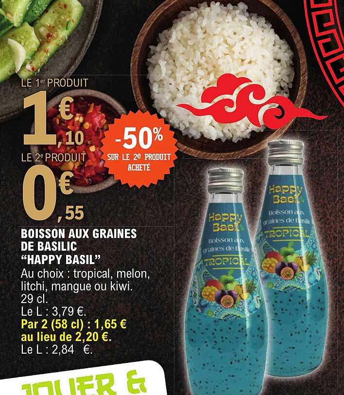 Boisson Aux Graines De Basilic "happy Basil"