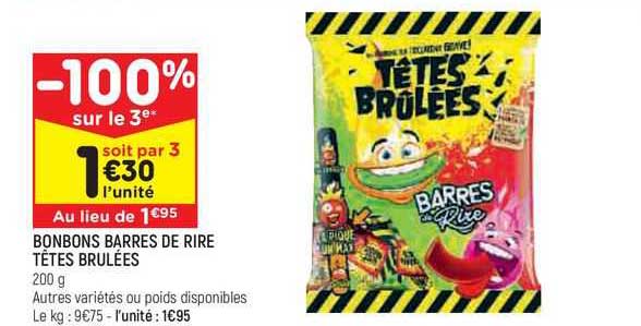 bonbons barres de rire têtes brûlées