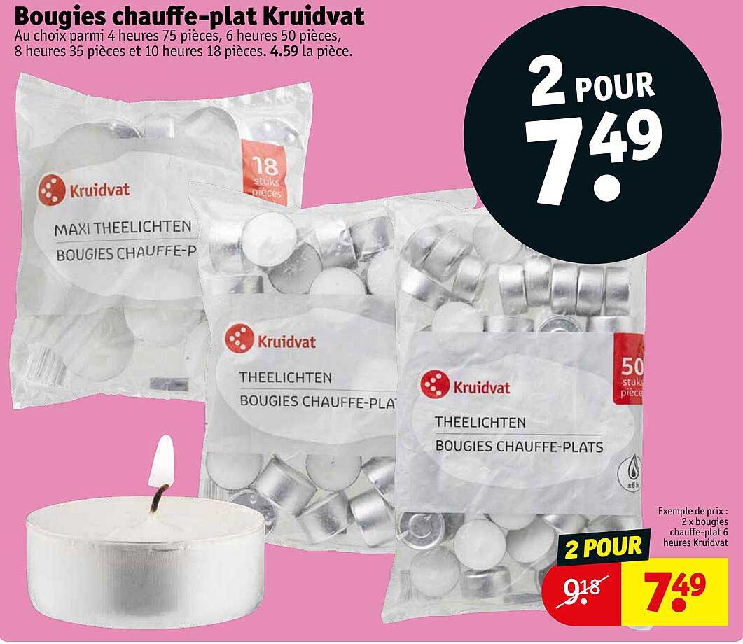 bougies chauffe-plat kruidvat