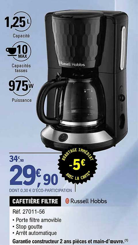 cafetière filtre russell hobbs