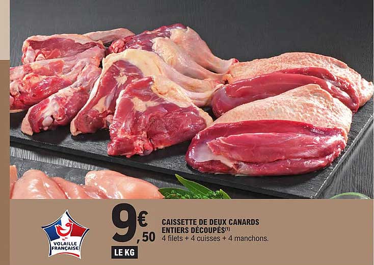 caissette de deux canards entiers découpés
