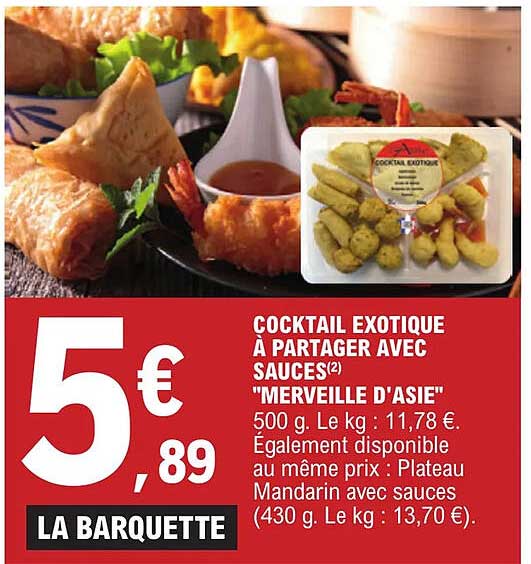 cocktail exotique à partager avec sauces "merveille d'asie"