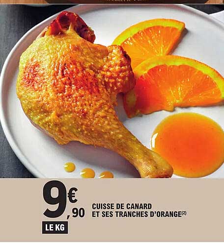 cuisse de canard et ses tranches d'orange