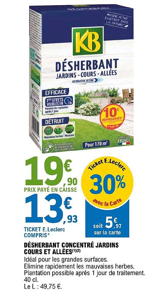 désherbant concentré jardins cours et allées