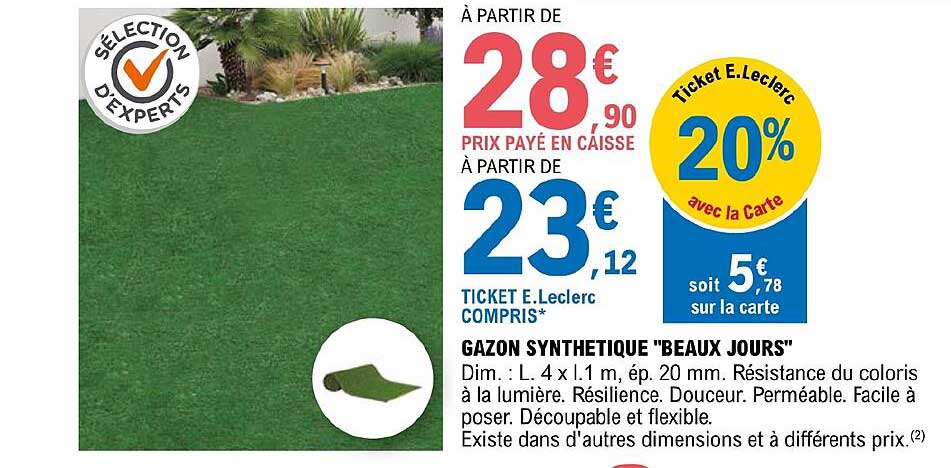 gazon sythetique "beaux jours"