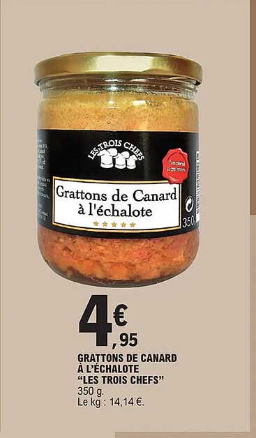 grattons de canard à l'échalote "les trois chefs"