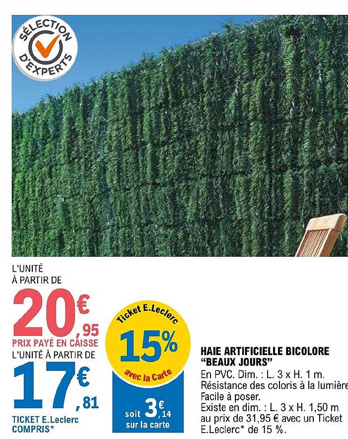 haie artificielle bicolore "beaux jours"