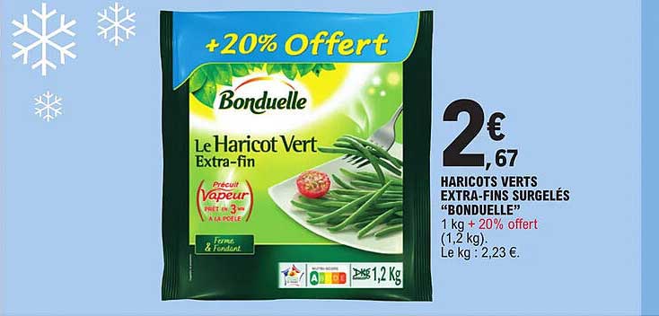 haricots verts extra-fins surgelés bonduelle