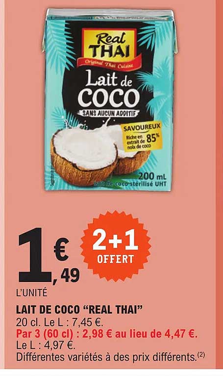 lait de coco "real thai"