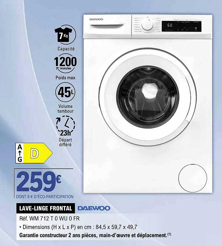 lave-linge frontal daewoo