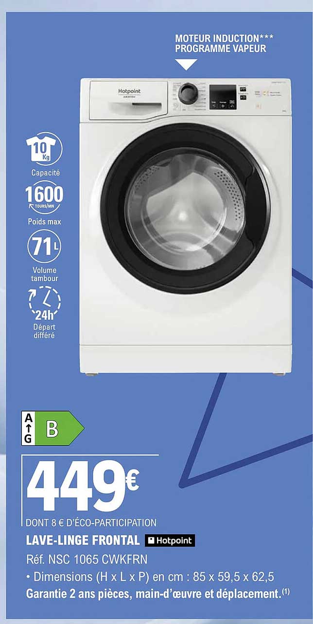 lave-linge frontal hotpoint
