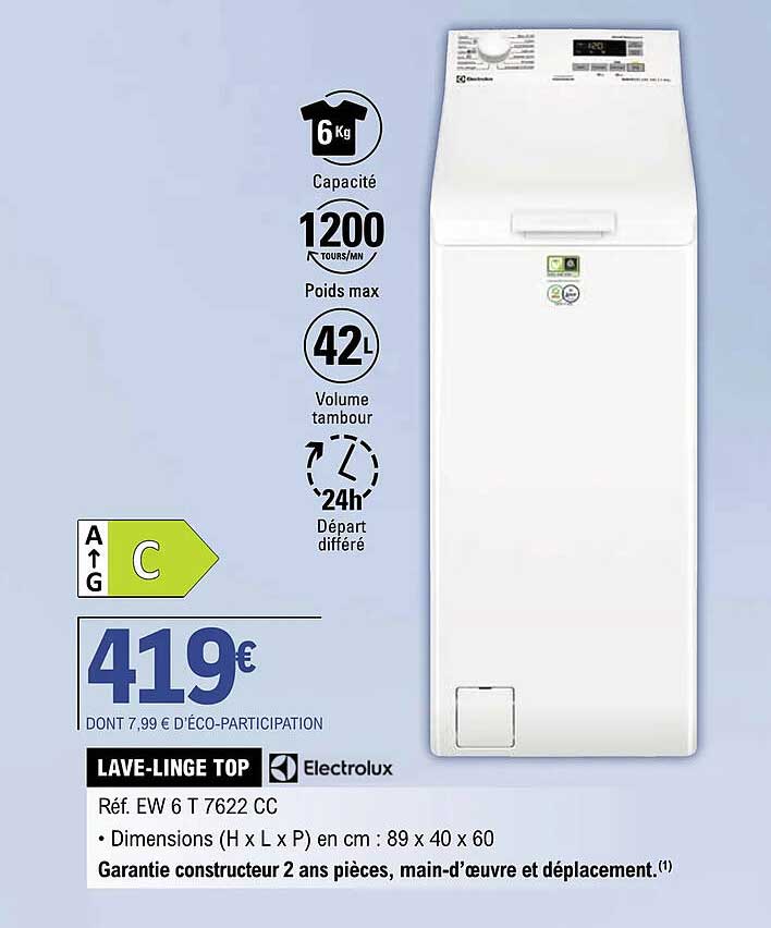 lave-linge top electrolux