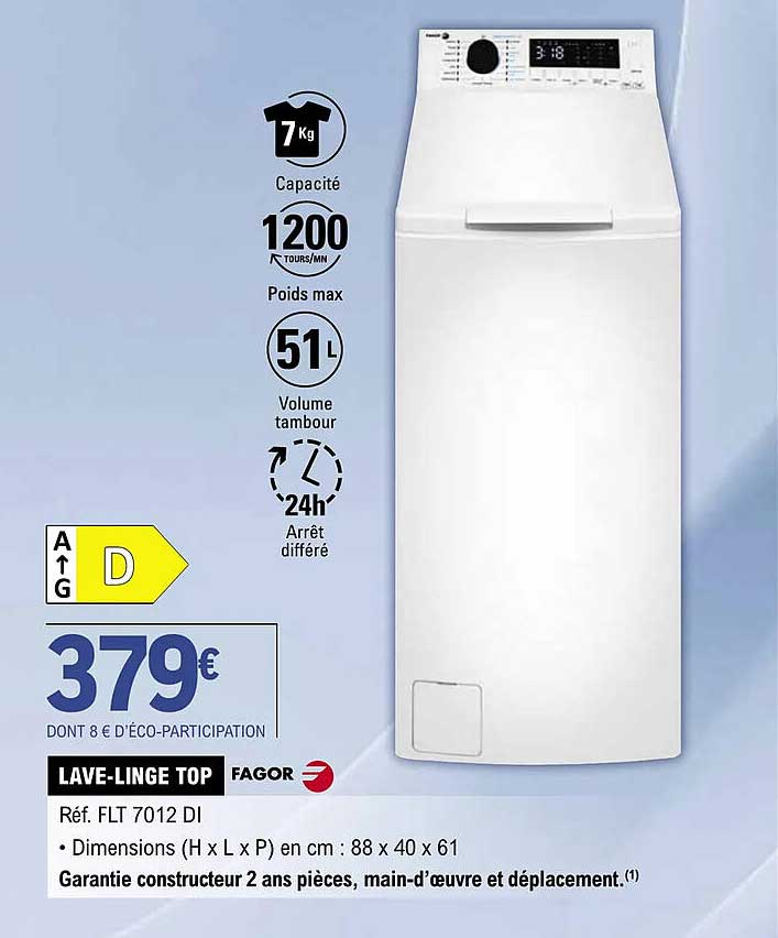 lave-linge top fagor