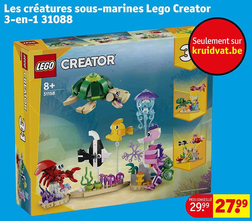 les créatures sous-marines lego creator 3-en-1 31088