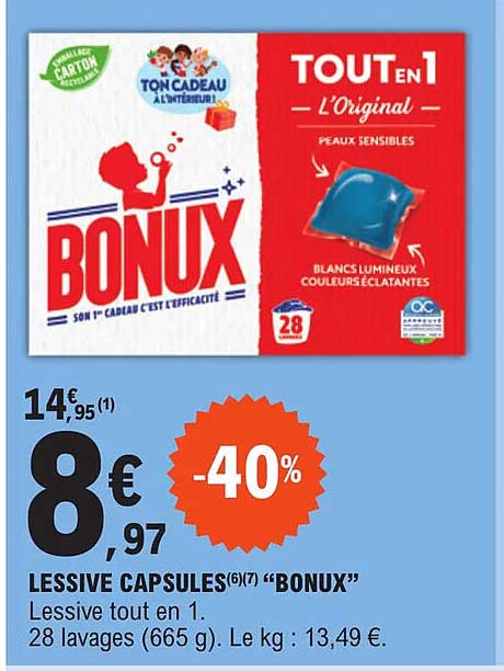 Lessive Capsules "bonux"