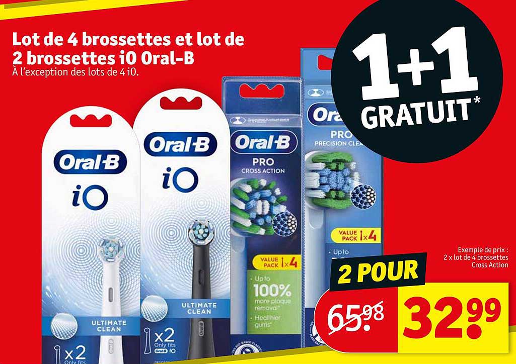 lot de 4 brossettes et lot de 2 brossettes i0 oral-b