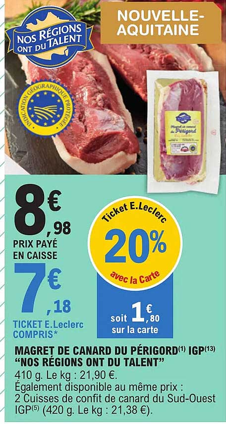 magret de canard du périgord igp "nos régions ont du talent"