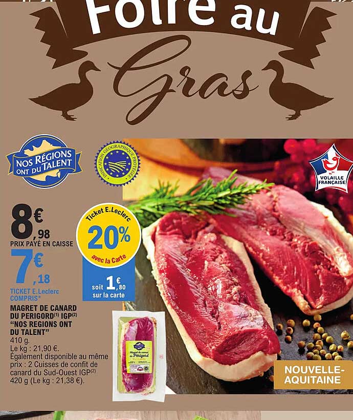 magret de canard du périgord IGP "nos régions ont du talent"