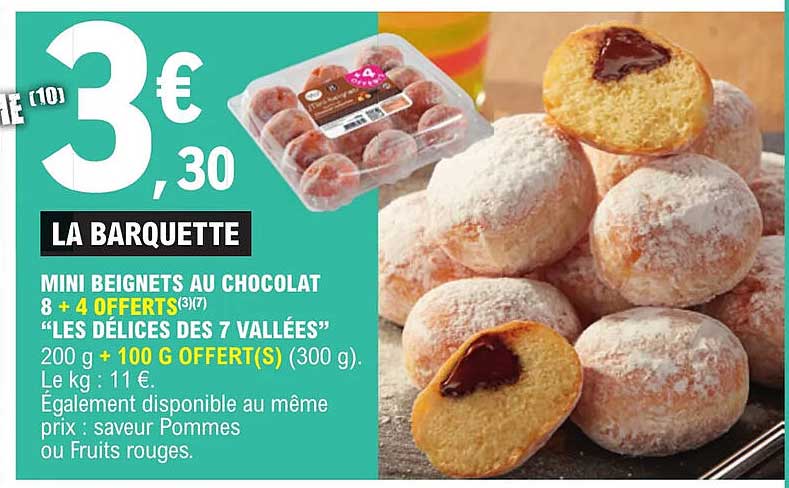 mini beignets au chocolat 8 + 4 offerts "les délices des 7 vallées"