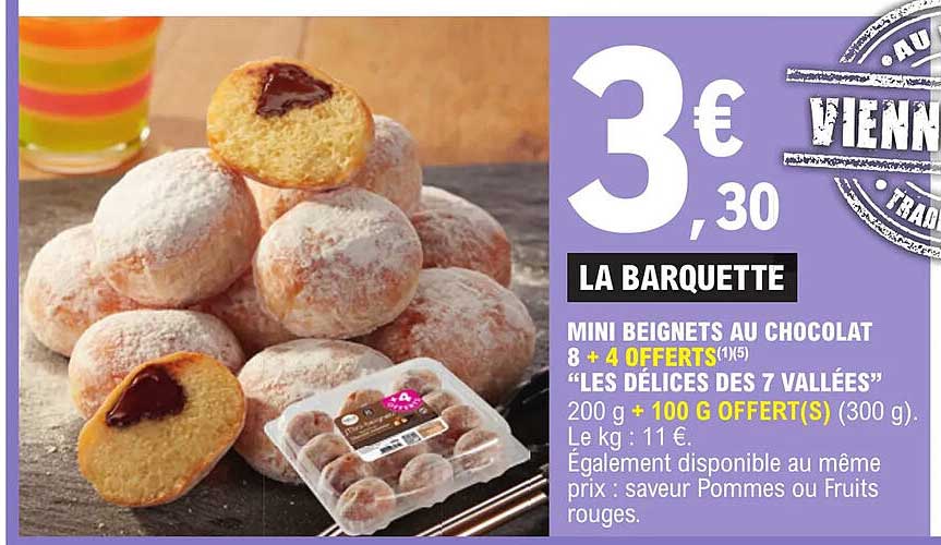 mini beignets au chocolat 8 + 4 offerts "les délices des 7 vallées"