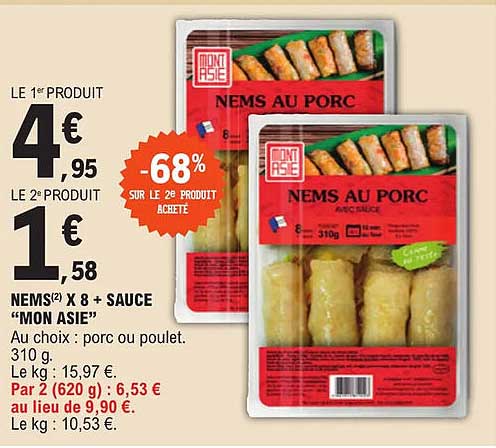 nems x 8 + sauce "mon asie"