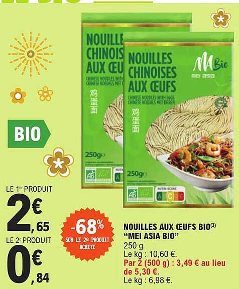 nouilles aux œufs bio "mei asia bio"