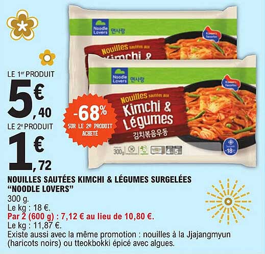 nouilles sautés kimchi & légumes surgelées "noodle lovers"
