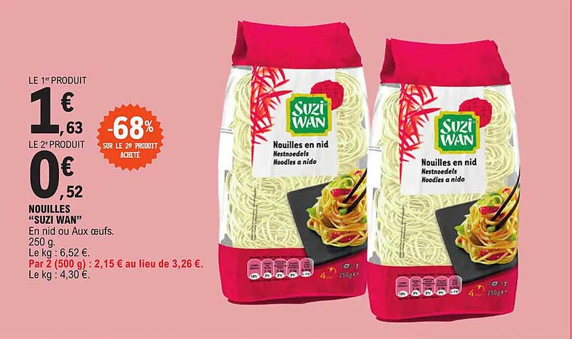 nouilles suzi wan -68% sur le 2e