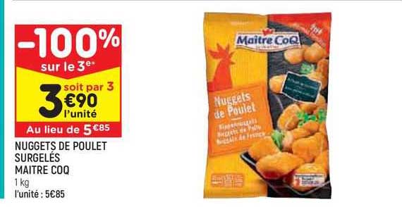 nuggets de poulet surgelés maître coq