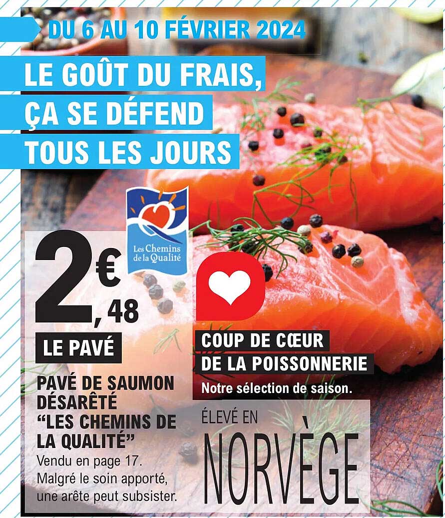 pavé de saumon désarêté "les chemins de la qualité"