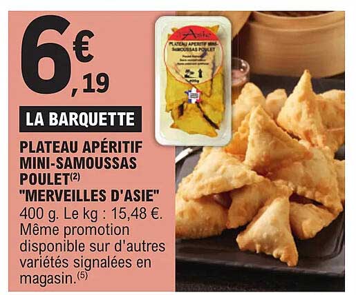 plateau apéritif mini-samoussas poulet "merveilles d'asie"