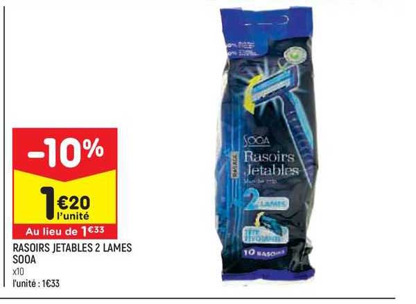 rasoirs jetables 2 lames sooa