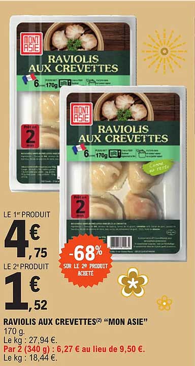 raviolis aux crevettes "mon asie"